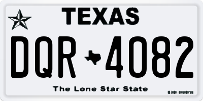TX license plate DQR4082