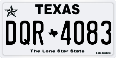 TX license plate DQR4083