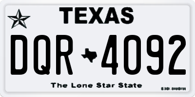 TX license plate DQR4092