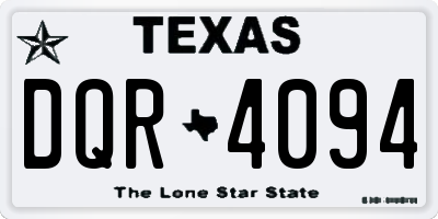 TX license plate DQR4094