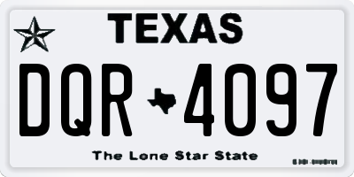 TX license plate DQR4097