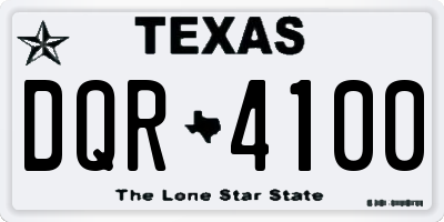 TX license plate DQR4100
