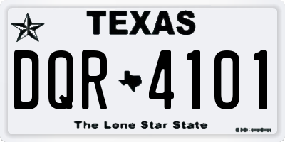 TX license plate DQR4101