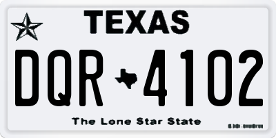 TX license plate DQR4102