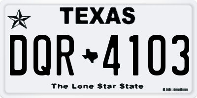 TX license plate DQR4103