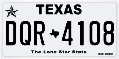 TX license plate DQR4108