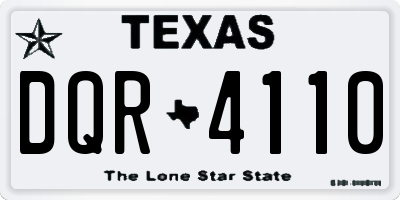 TX license plate DQR4110