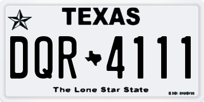TX license plate DQR4111
