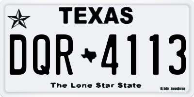 TX license plate DQR4113