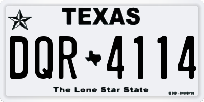 TX license plate DQR4114