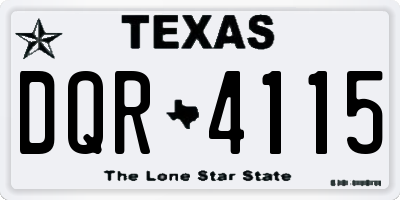 TX license plate DQR4115
