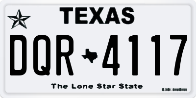 TX license plate DQR4117