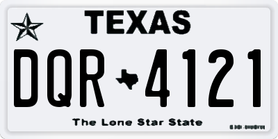 TX license plate DQR4121