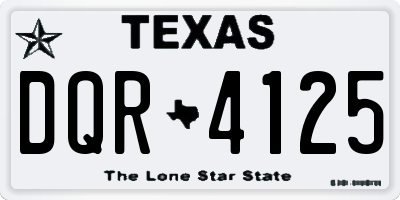 TX license plate DQR4125