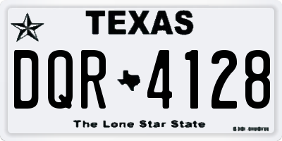 TX license plate DQR4128