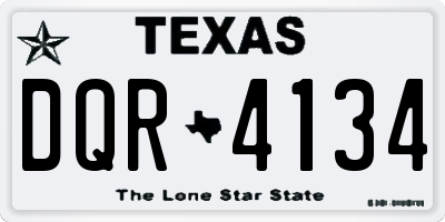 TX license plate DQR4134