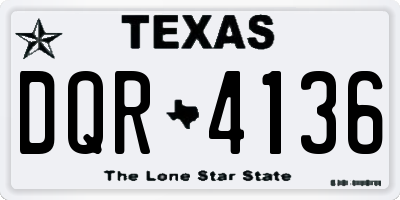 TX license plate DQR4136