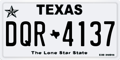 TX license plate DQR4137