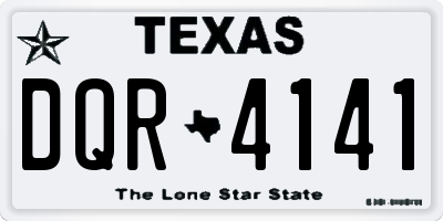 TX license plate DQR4141