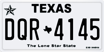 TX license plate DQR4145