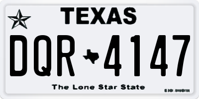 TX license plate DQR4147