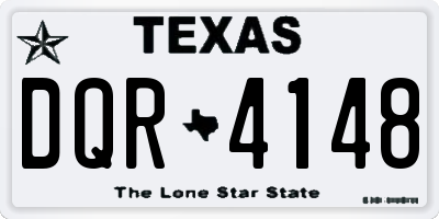 TX license plate DQR4148