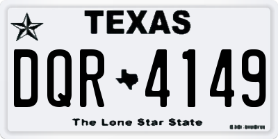 TX license plate DQR4149