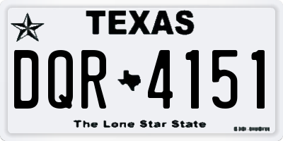 TX license plate DQR4151