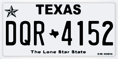 TX license plate DQR4152