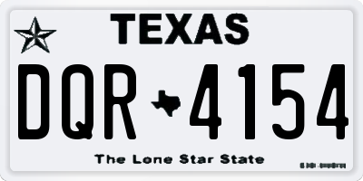 TX license plate DQR4154