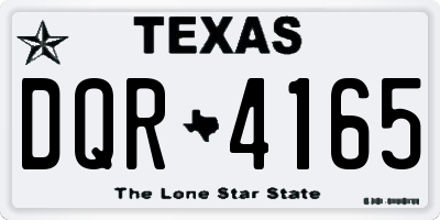 TX license plate DQR4165
