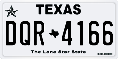 TX license plate DQR4166