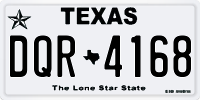 TX license plate DQR4168
