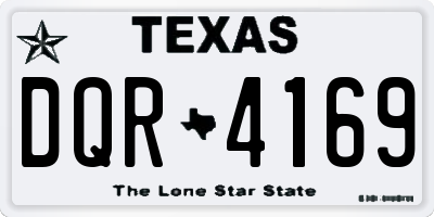 TX license plate DQR4169