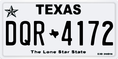 TX license plate DQR4172