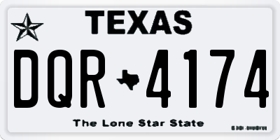 TX license plate DQR4174