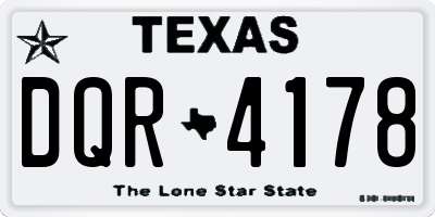 TX license plate DQR4178