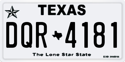 TX license plate DQR4181