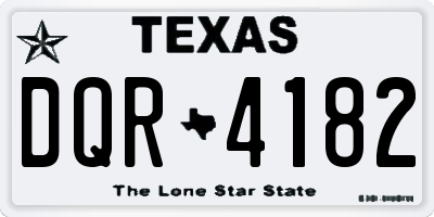 TX license plate DQR4182