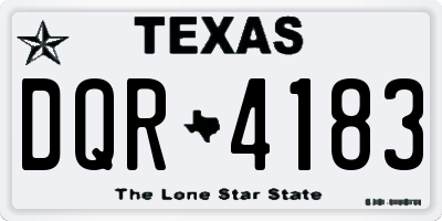 TX license plate DQR4183