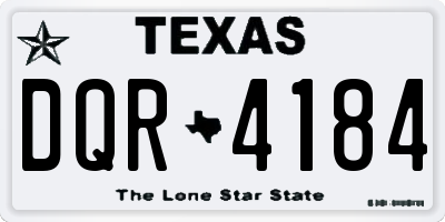 TX license plate DQR4184