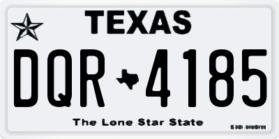 TX license plate DQR4185