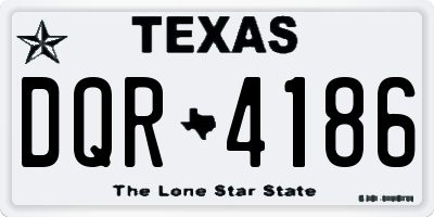 TX license plate DQR4186