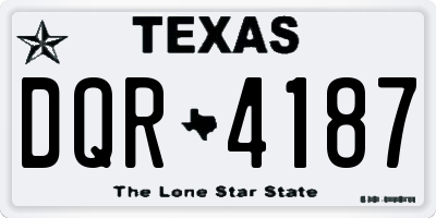 TX license plate DQR4187