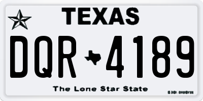 TX license plate DQR4189