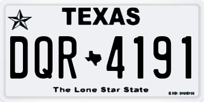 TX license plate DQR4191