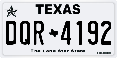 TX license plate DQR4192