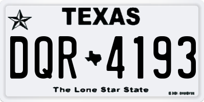 TX license plate DQR4193