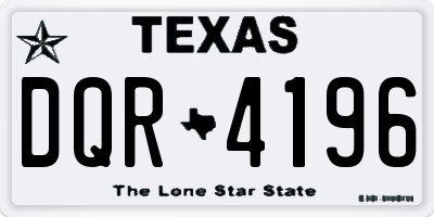 TX license plate DQR4196