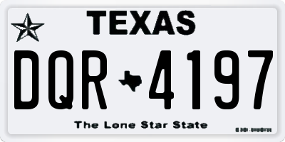 TX license plate DQR4197